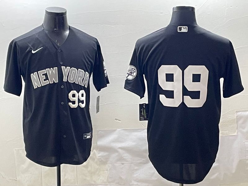 Men New York Yankees 99 No Name Black Game 2025 Nike MLB Jersey style 5